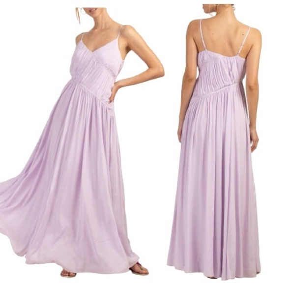 Trina Turk Dresses & Skirts - Trina Turk Women's Asymmetrical Pleated Cherry Grove Purple Maxi Dress Medium